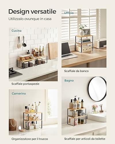 Set di 2 Scaffali Portaspezie Espandibili - immagine 4