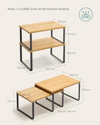 Set di 2 Scaffali Portaspezie Espandibili - immagine 5
