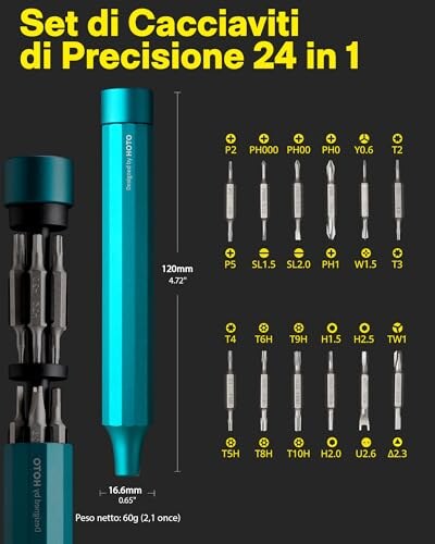 Set 24 in 1 Cacciaviti Magnetici di Precisione HOTO - immagine 5