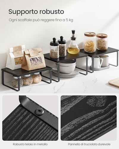 Set di 3 Scafali da Banco Impilabili SONGMICS - immagine 3