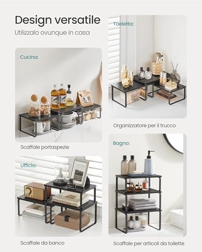 Set di 3 Scafali da Banco Impilabili SONGMICS - immagine 4