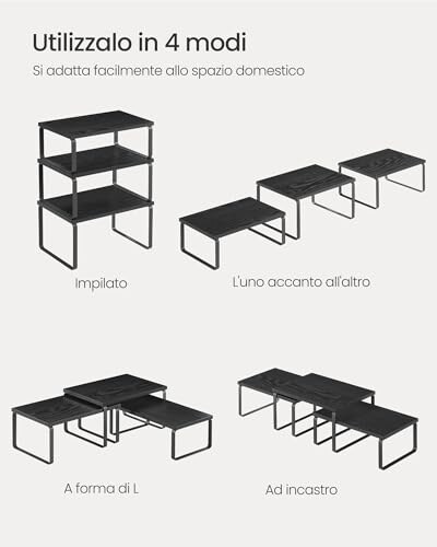 Set di 3 Scafali da Banco Impilabili SONGMICS - immagine 6