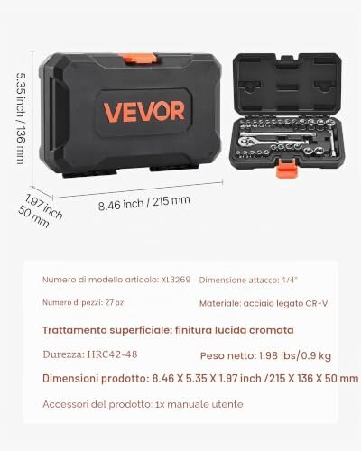 Set Bussole e Cricchetti VEVOR 27 pezzi - immagine 6