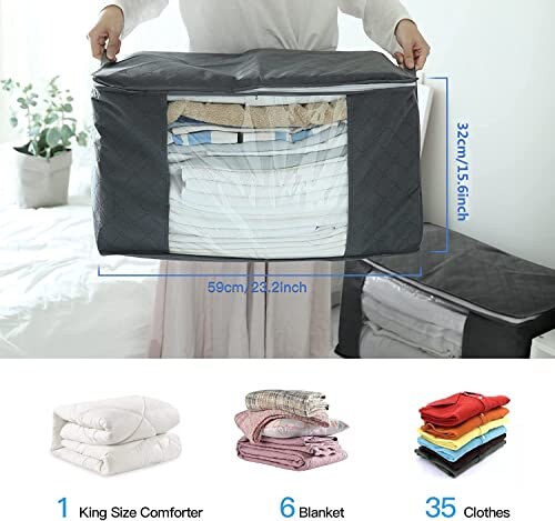 Set Contenitori Pieghevoli 90L con Manico Rinforzato - immagine 1