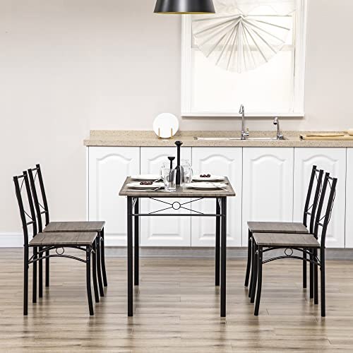 Set Tavolo da Pranzo HOMCOM 5 Pezzi MDF e Metallo - immagine 8