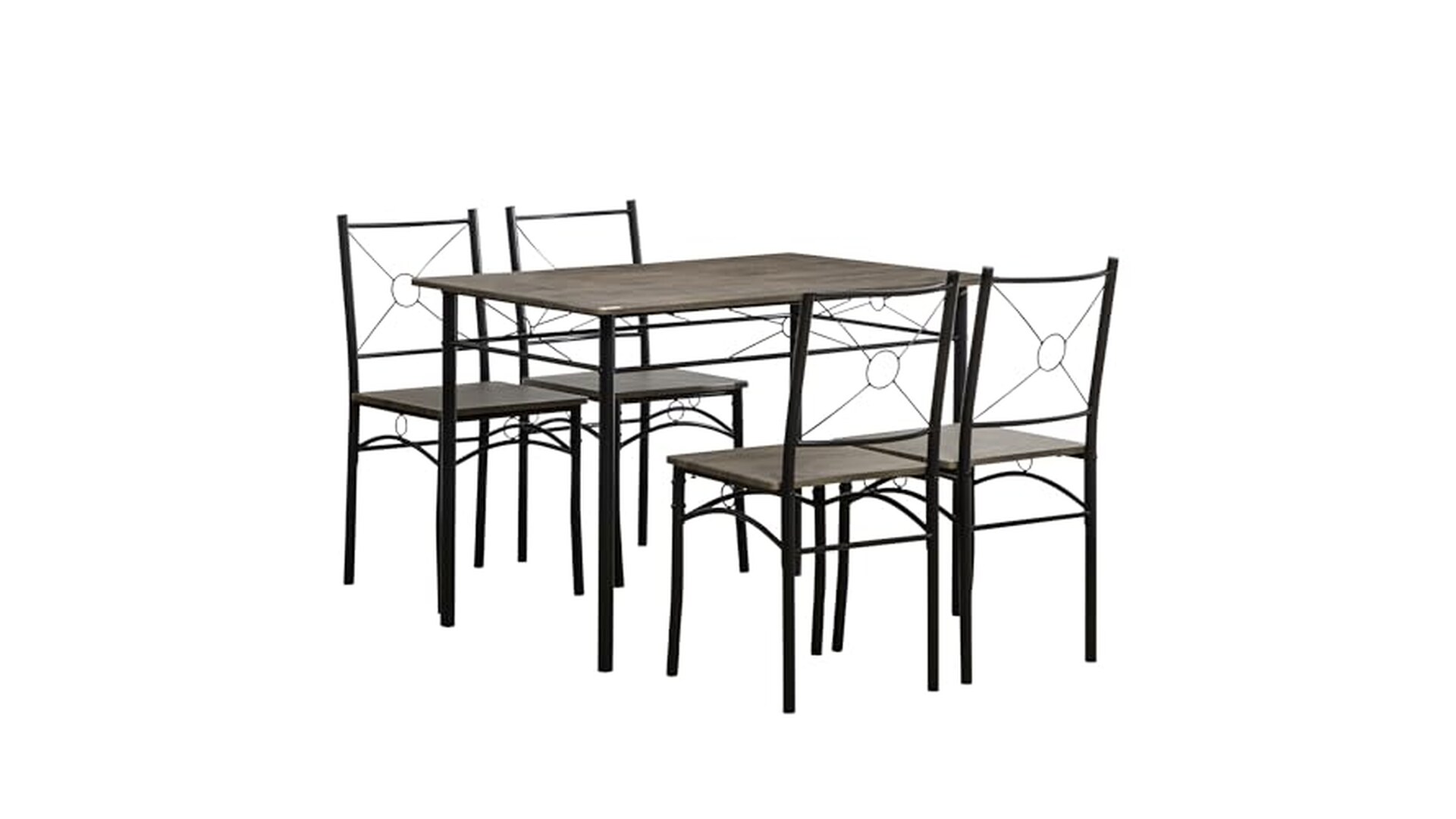 Set Tavolo da Pranzo HOMCOM 5 Pezzi MDF e Metallo