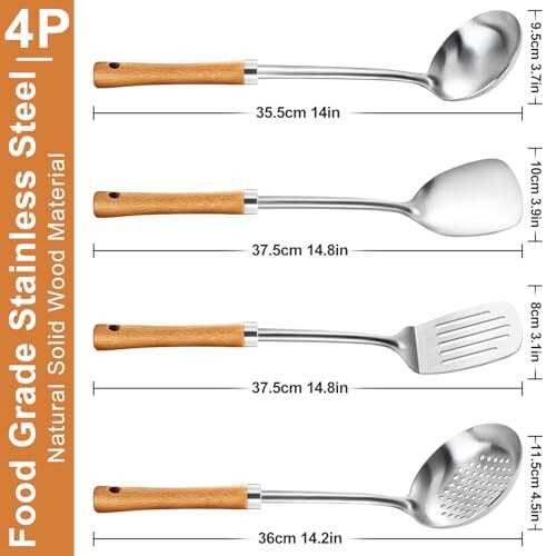 Set Utensili Cucina Pleafind Acciaio Inox 4 Pezzi - immagine 1