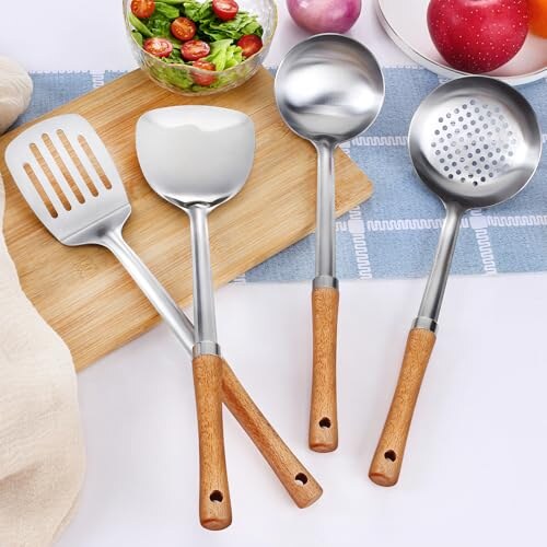Set Utensili Cucina Pleafind Acciaio Inox 4 Pezzi - immagine 5