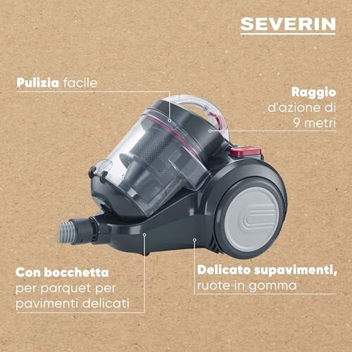 Severin Aspirapolvere Ciclonico Senza Sacco 800W - immagine 3