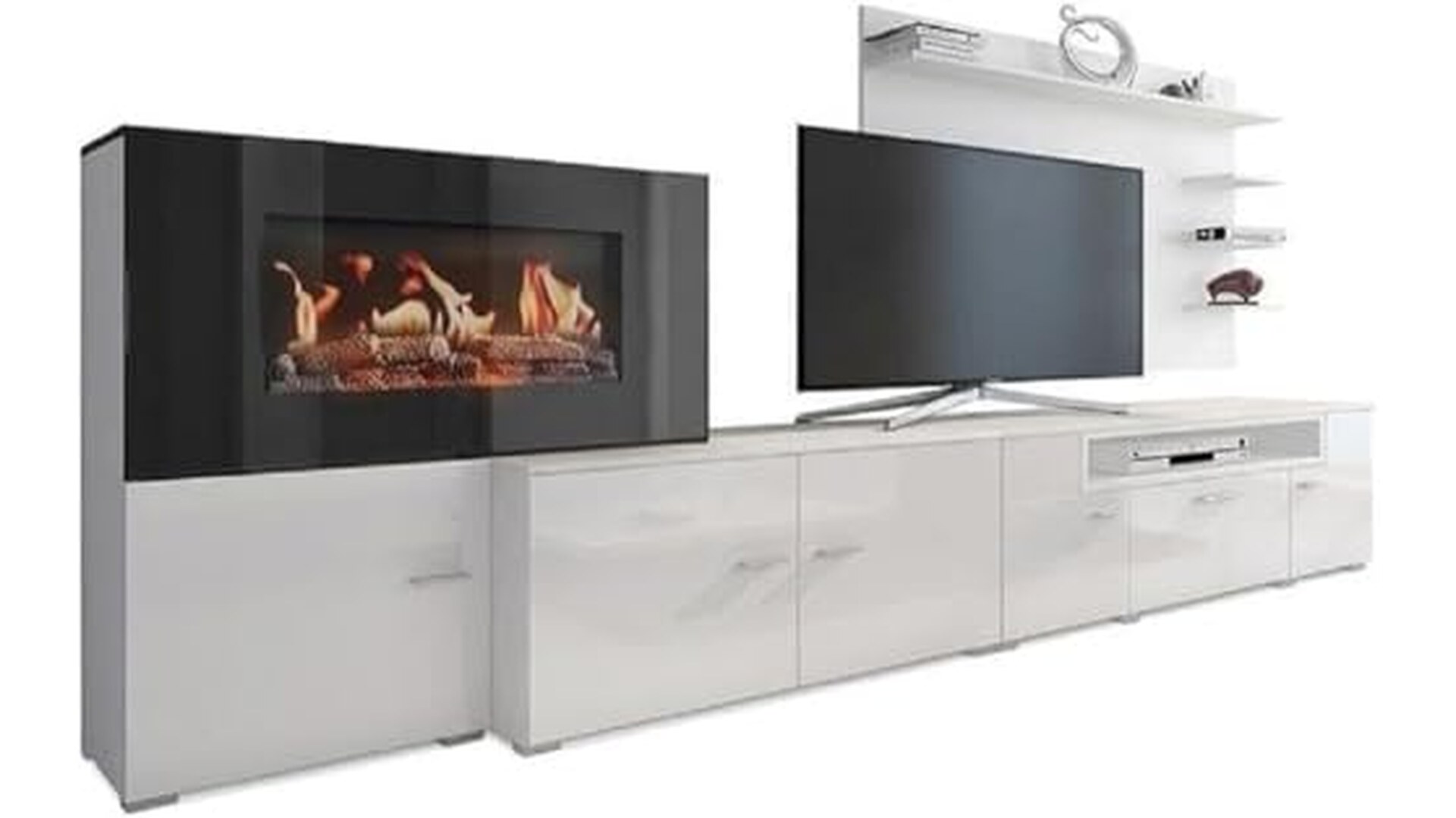 Skraut Home Mobili Soggiorno con Camino Elettrico
