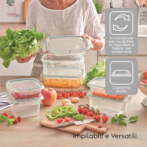 Snips Set 3 Contenitori Alimenti 1L Trasparenti - immagine 2
