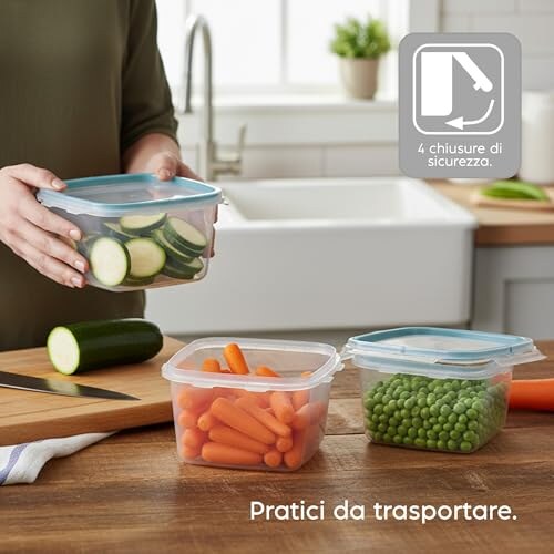 Snips Set 3 Contenitori Alimenti 1L Trasparenti - immagine 4