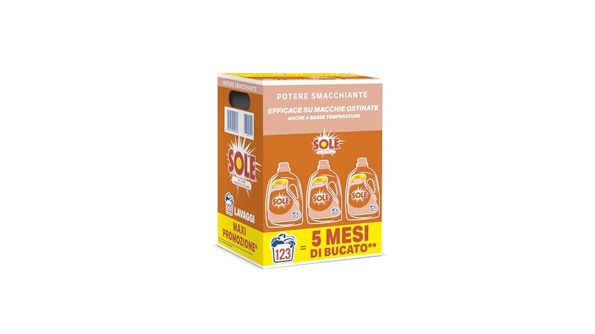 Sole Detersivo Lavatrice Liquido 123 Lavaggi