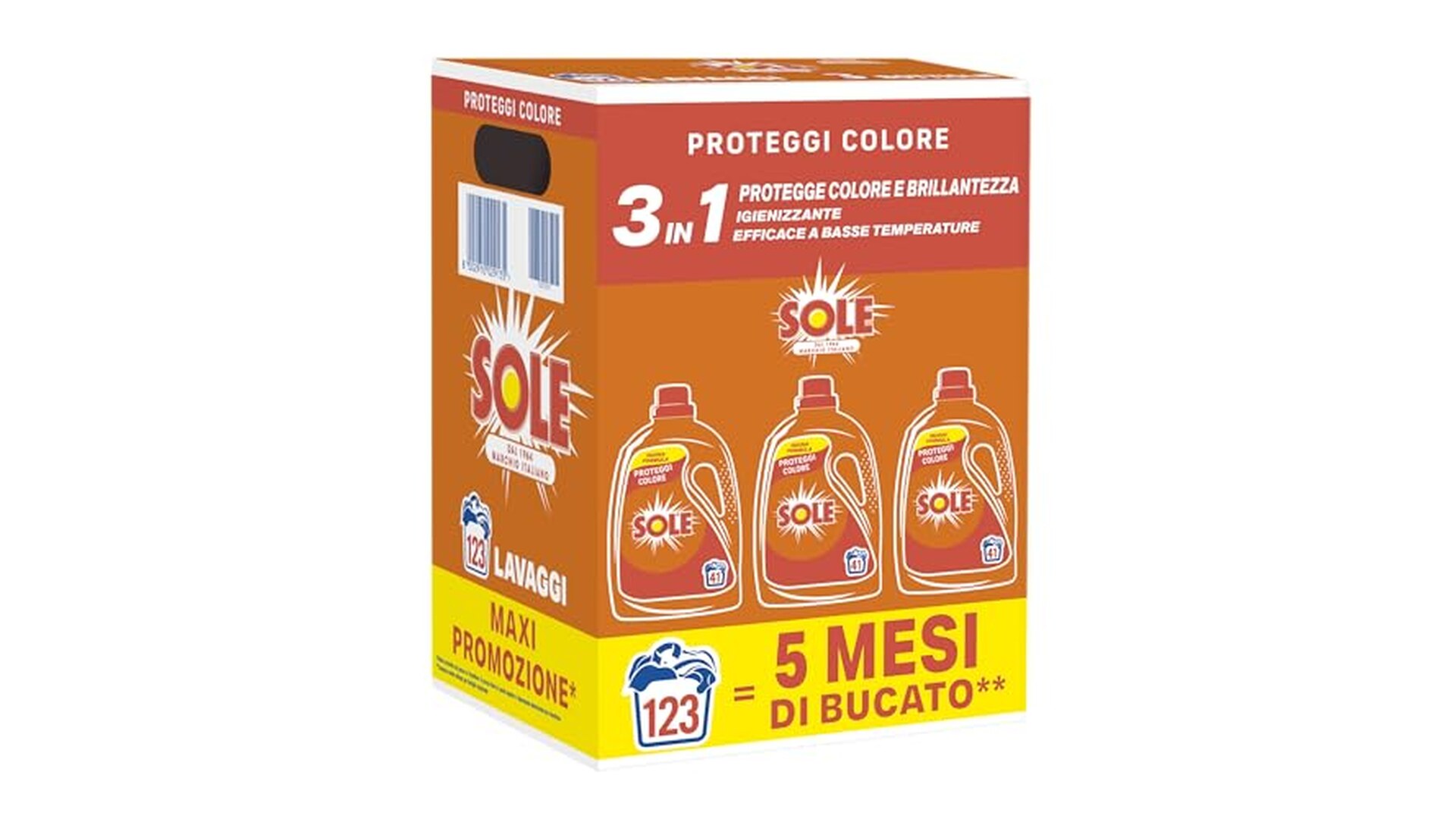 Sole Detersivo Lavatrice Liquido Proteggi Colore