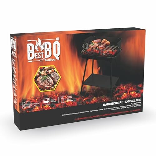 Soriani Barbecue a Carbone Rettangolare 58x38cm Sun-Day - immagine 1