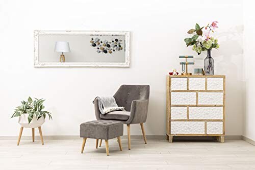 Specchio Shabby Bianco Baroni Home 55x142 cm - immagine 4