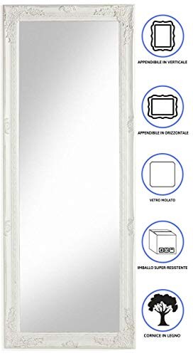 Specchio Shabby Bianco Baroni Home 55x142 cm - immagine 6