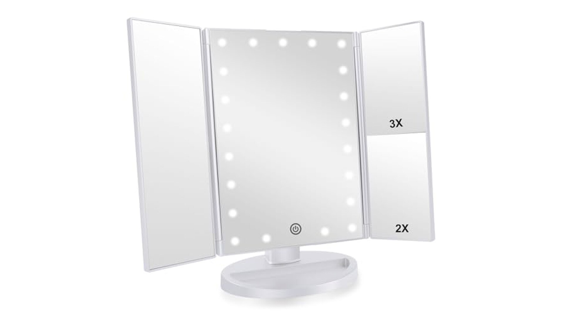 Specchio da Tavolo Tri-Fold con LED Infitrans