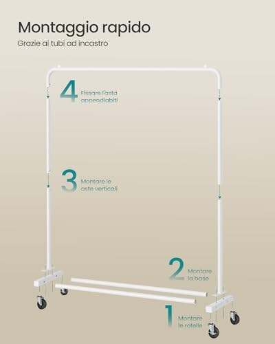 Stand Appendiabiti SONGMICS con Ruote e Freno - immagine 5