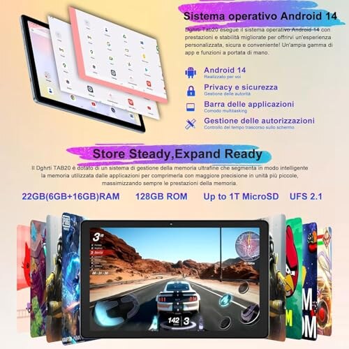Tablet Android 10" con Tastiera e Mouse - immagine 2