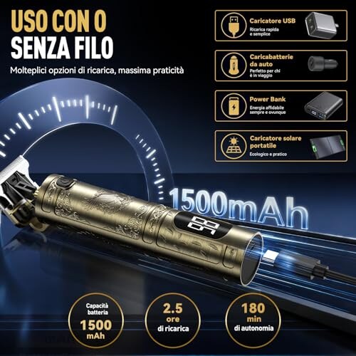 Tagliacapelli Uomo Solati con Display LED e Kit Rifinitore - immagine 2