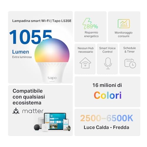 Tapo L535E Lampadina Smart Multicolore E27 - immagine 1