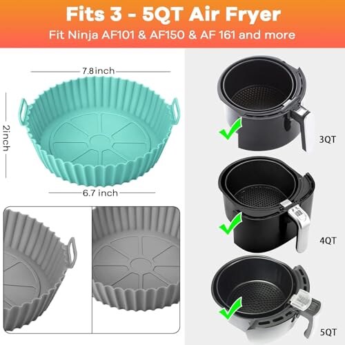 Teglia Silicone per Friggitrice ad Aria 2 Pezzi - immagine 2