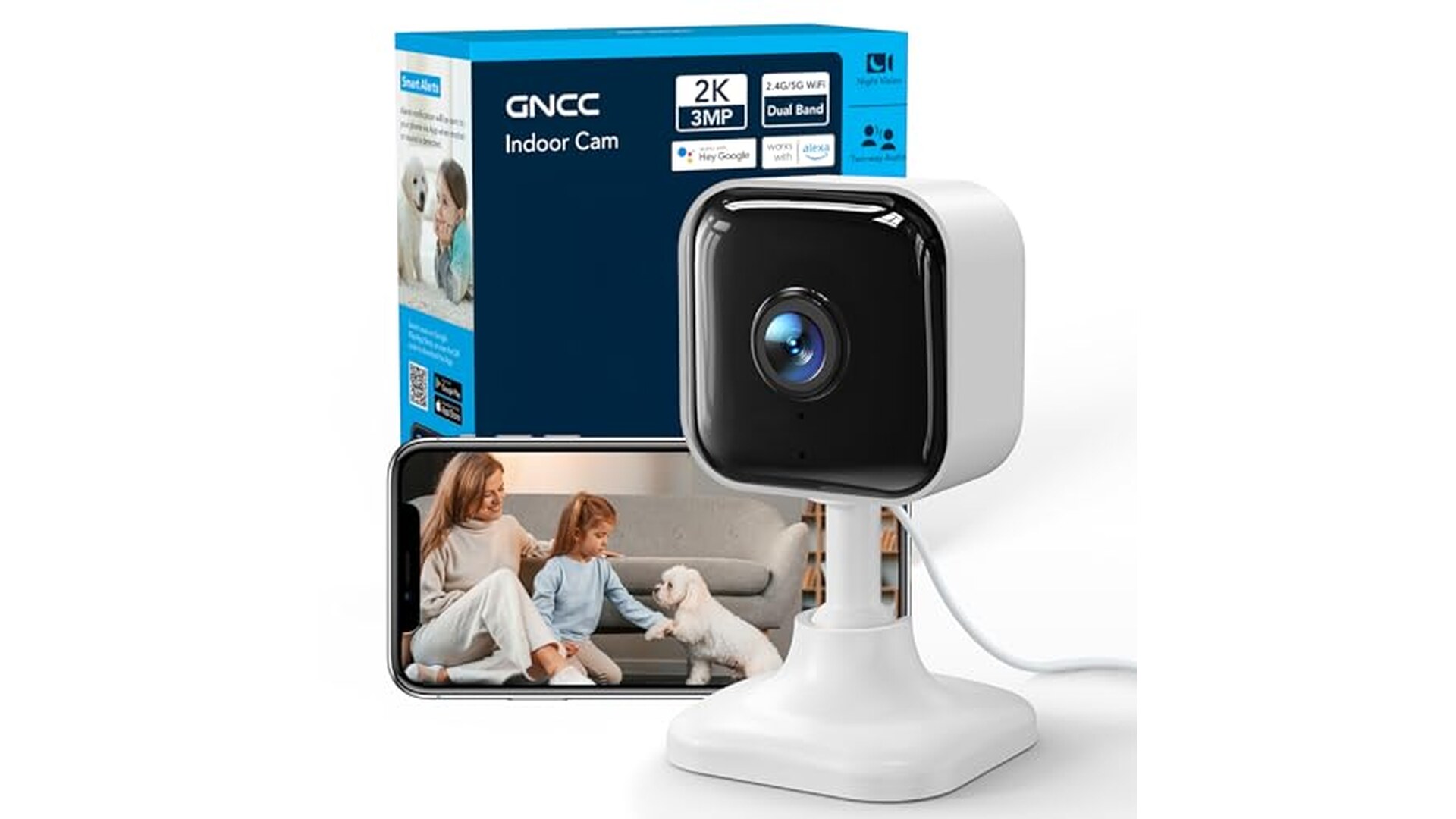 Telecamera WiFi GNCC 2K 3MP per Interni