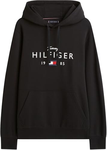 Tommy Hilfiger Felpa con Cappuccio Uomo Nero Taglia L - immagine 4