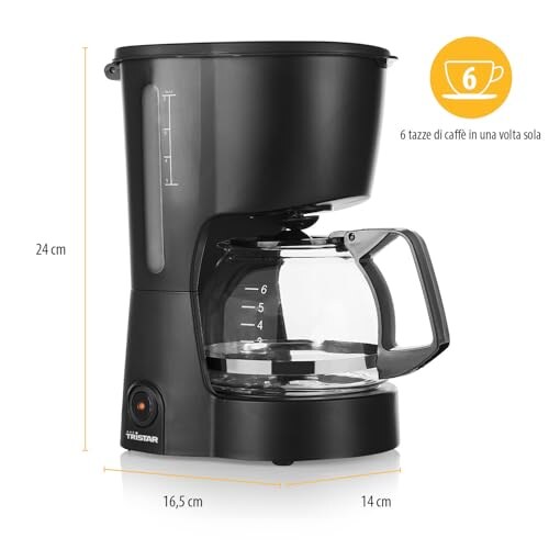 Tristar Macchina da Caffè 6 Tazze con Filtro Permanente - immagine 1