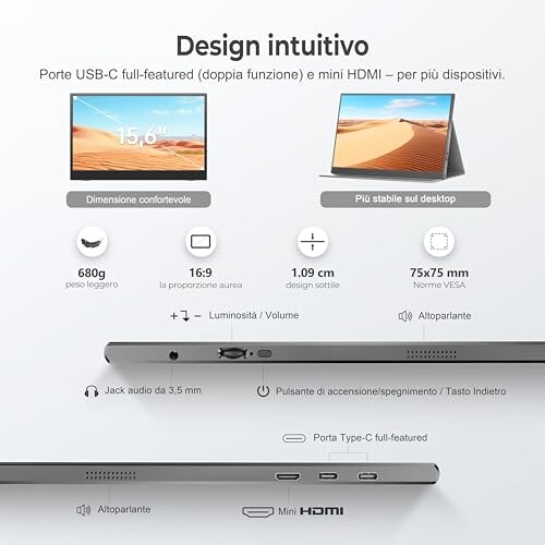 UFYQL Monitor Portatile 15,6" FHD - immagine 3