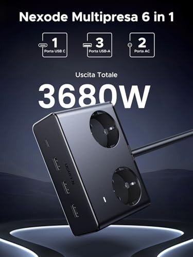 UGREEN Ciabatta Multipresa 6 in 1 con USB-C - immagine 2