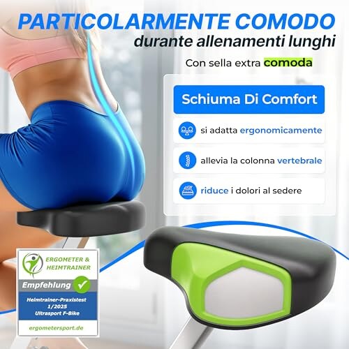 Ultrasport F-Bike Cyclette Pieghevole con LCD - immagine 1