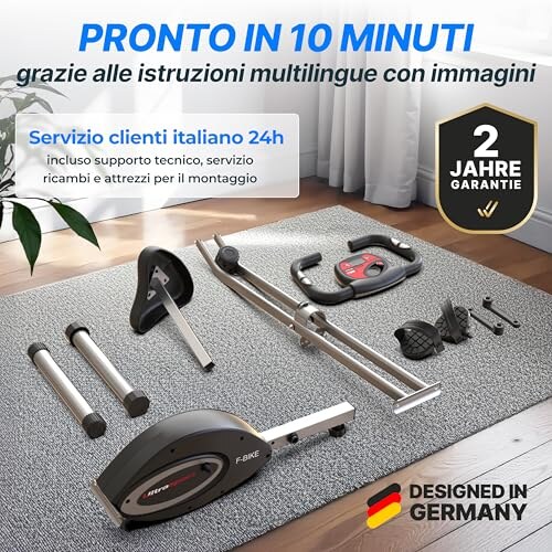 Ultrasport F-Bike Cyclette Pieghevole con LCD - immagine 7