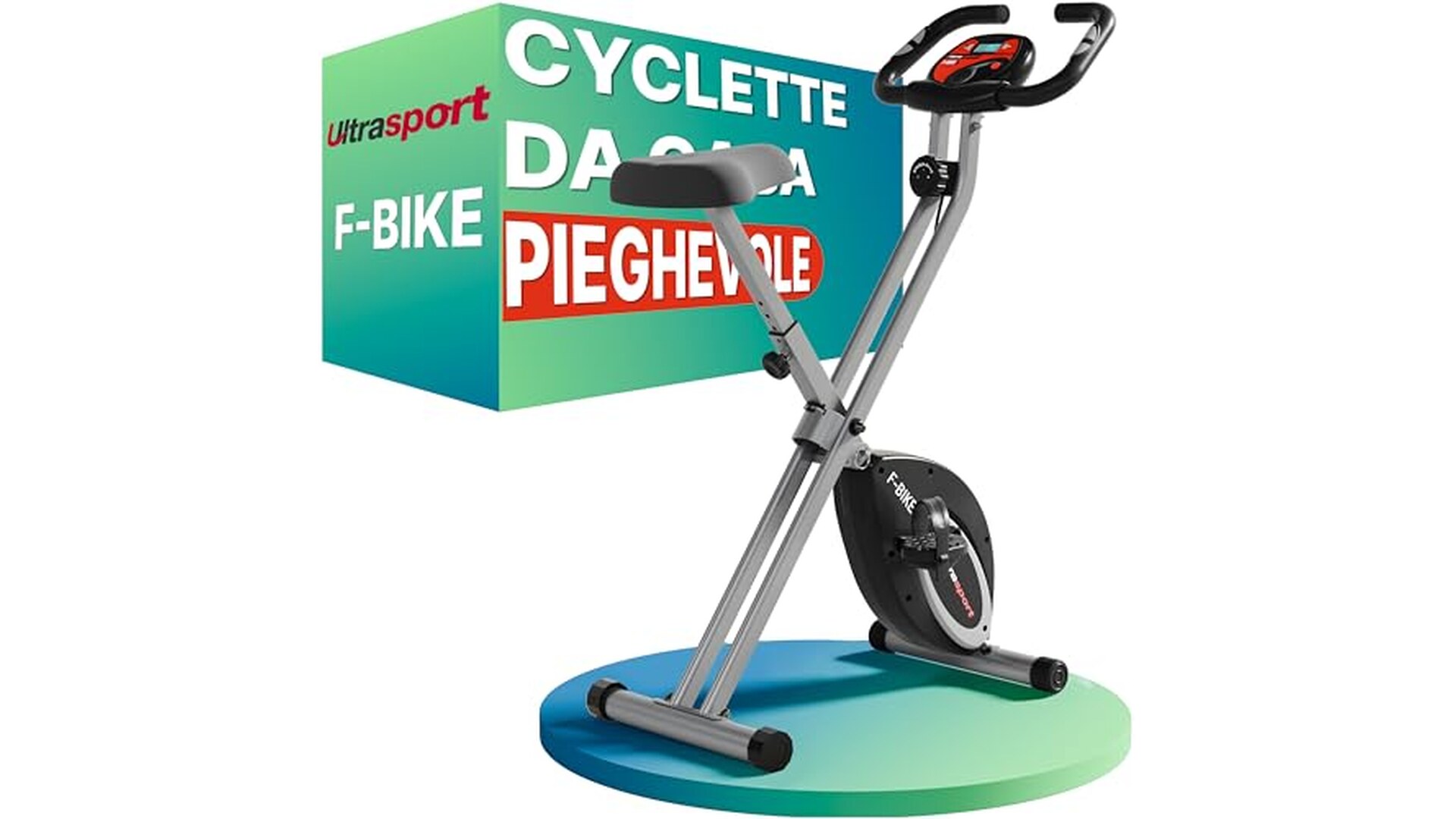 Ultrasport F-Bike Cyclette Pieghevole con LCD