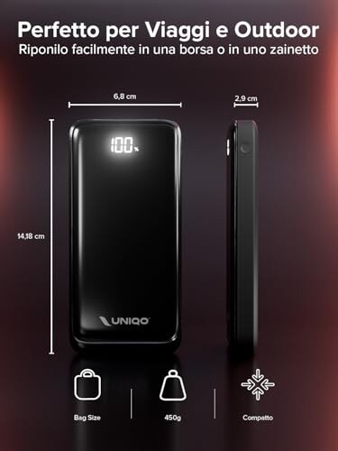 UNIQO Power LCD Powerbank 20000mAh con Power Delivery - immagine 6