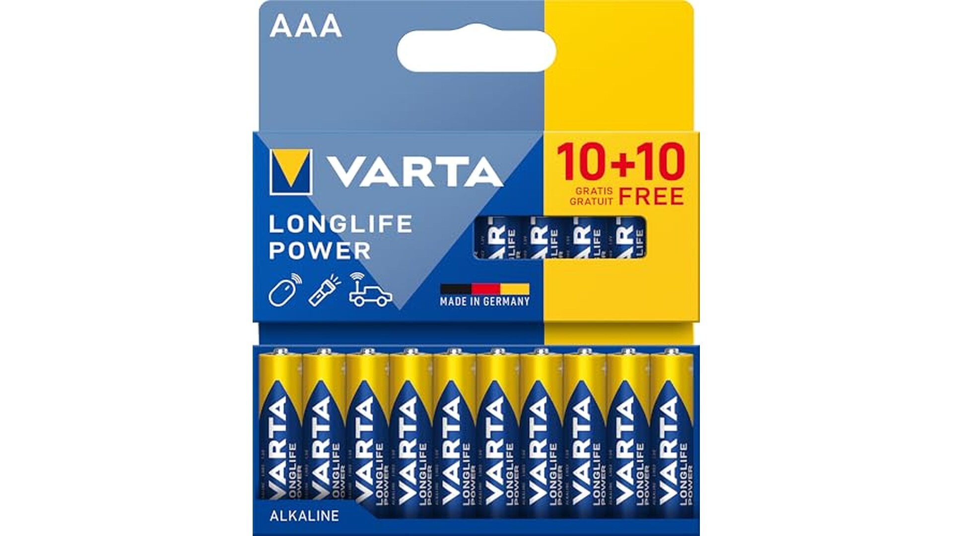 VARTA Pile AAA Longlife Power, 20 pezzi