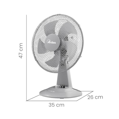 Ventilatore da Tavolo Ardes STEELO 30cm Grigio - immagine 2