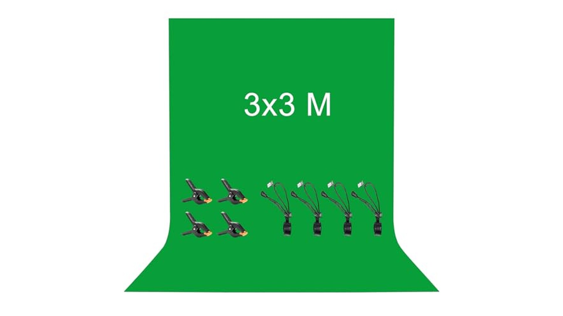 Vevelux Sfondo Fotografico Verde 3x3m con Clip