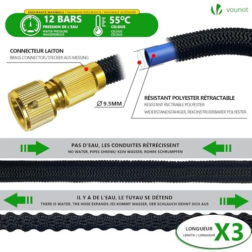 VOUNOT Tubo Irrigazione Estensibile 30m con Pistola - immagine 1