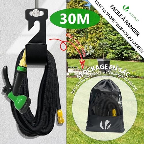 VOUNOT Tubo Irrigazione Estensibile 30m con Pistola - immagine 4