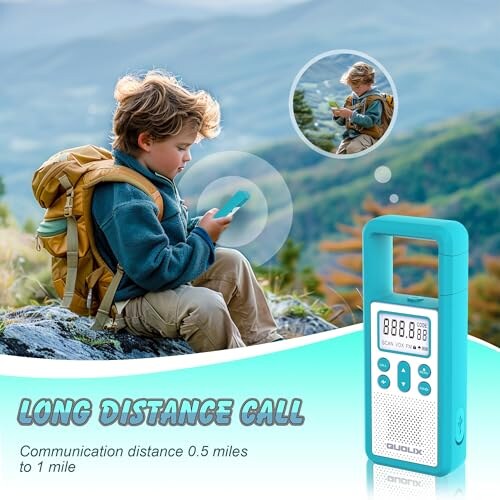 Walkie Talkie Ricaricabile QUOLIX con Torcia e SOS - immagine 1