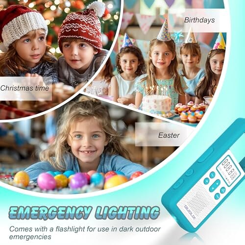 Walkie Talkie Ricaricabile QUOLIX con Torcia e SOS - immagine 3