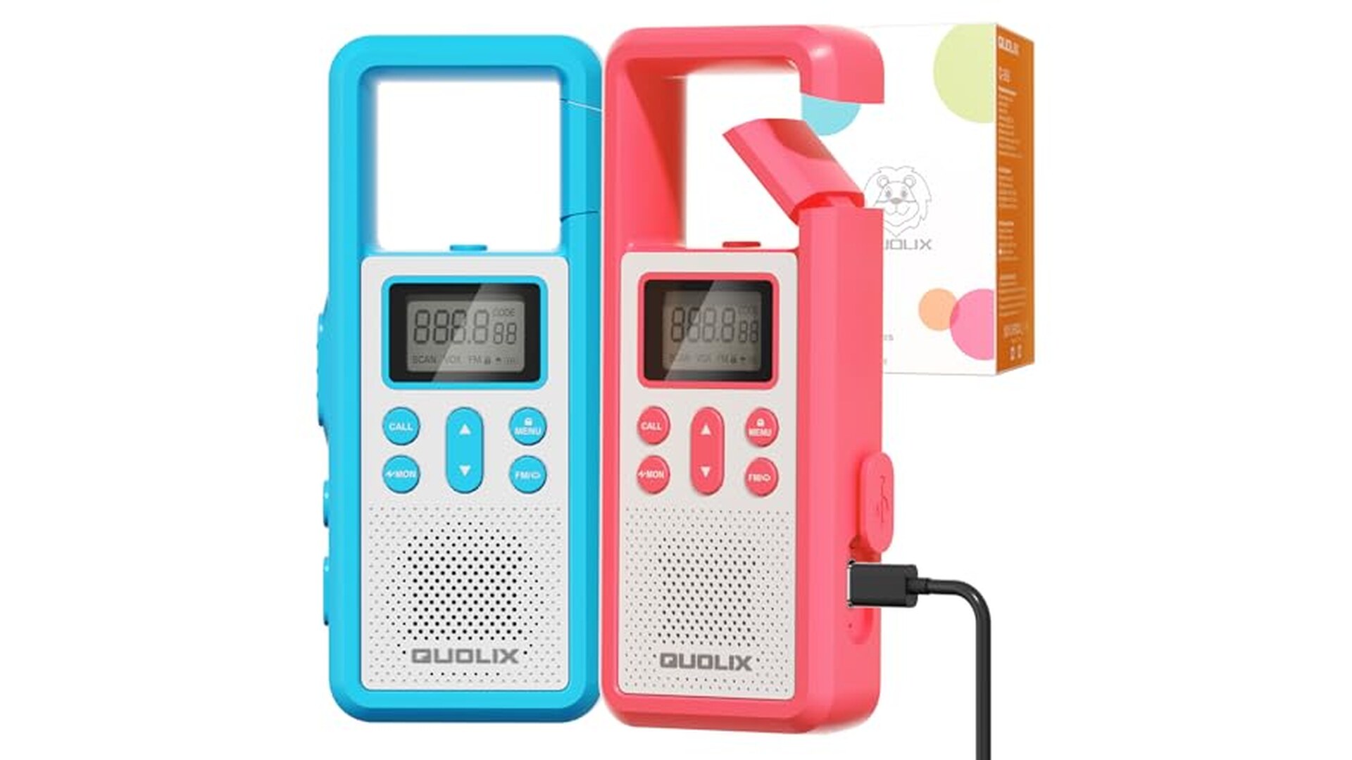 Walkie Talkie Ricaricabile QUOLIX con Torcia e SOS