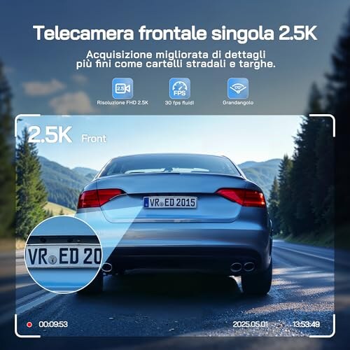 WOLFANG Dash Cam 1440P WiFi con Grandangolo - immagine 1
