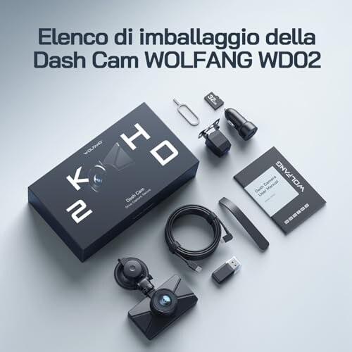 WOLFANG Doppia Dashcam 2.5K con Visione Notturna - immagine 8