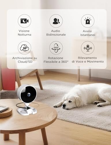WOLFANG Telecamera WiFi Interno 1080P con Visione Notturna - immagine 1