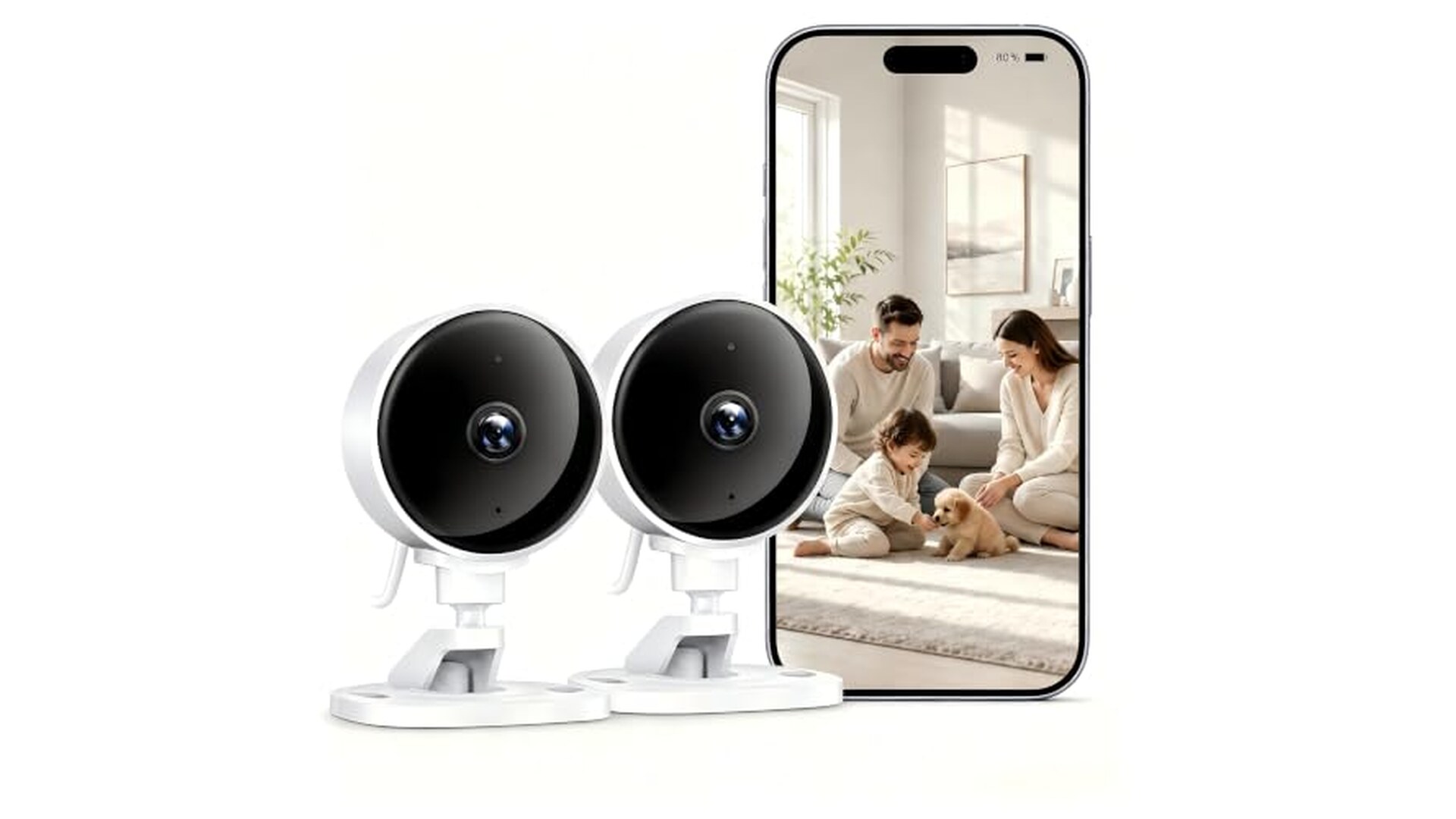 WOLFANG Telecamera WiFi Interno 1080P con Visione Notturna