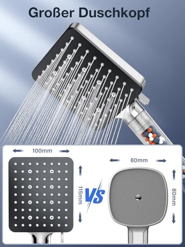 YEAUPE PRO Soffione Doccia Quadrato con Filtro - immagine 1