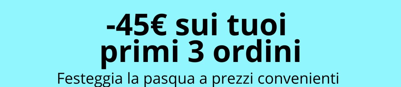 45€ di Sconto sui tuoi primi 3 ordini sole365